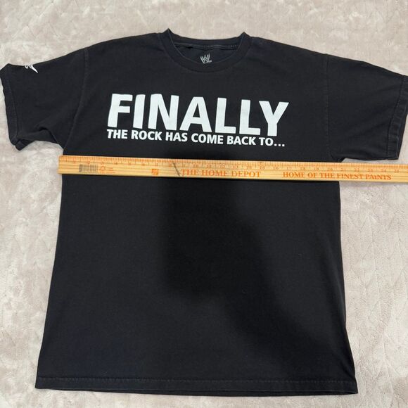 2013 WrestleMania The Rock Returns NY/NJ Black T-Shirt Men's Large - Picture 6 of 7